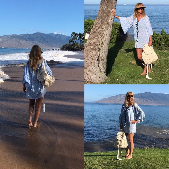 1 Left Crochet Cotton Boho Backpack w/Tassels - Picture 8 of 8